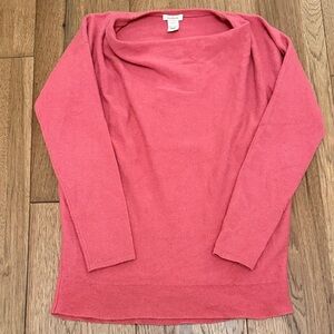 Sundance Vibrant Pink Cowl Cashmere Sweater Small